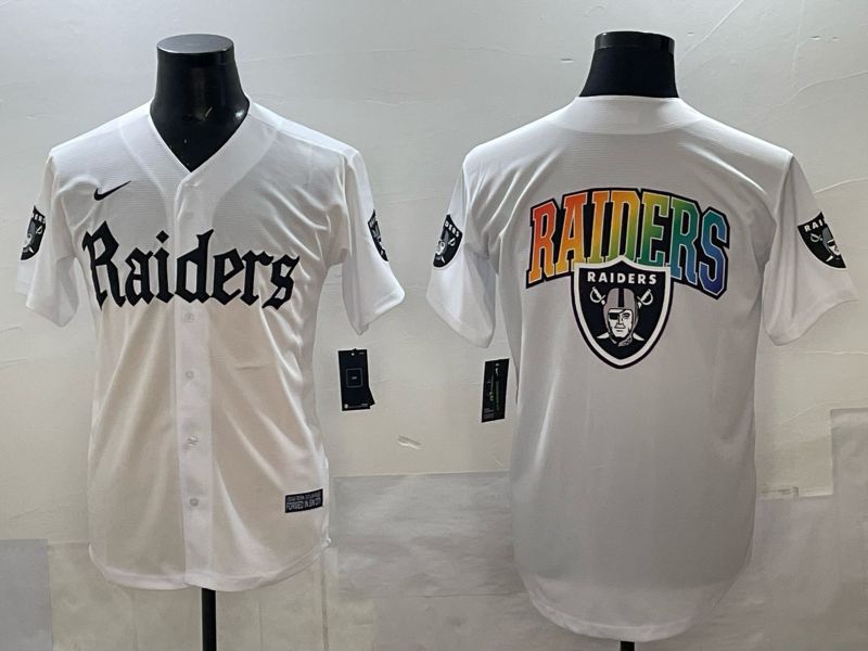 Men 2025 Oakland Raiders Blank white 6th generation Joint Name Nike Limited NFL Jersey style 06->chicago cubs->MLB Jersey